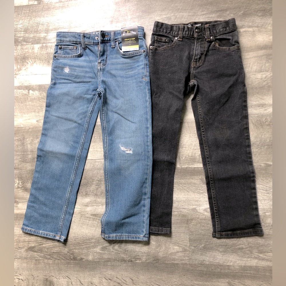 Art Class Wonder Nation Relaxed Straight Leg Adjustable Waist Distressed Jeans